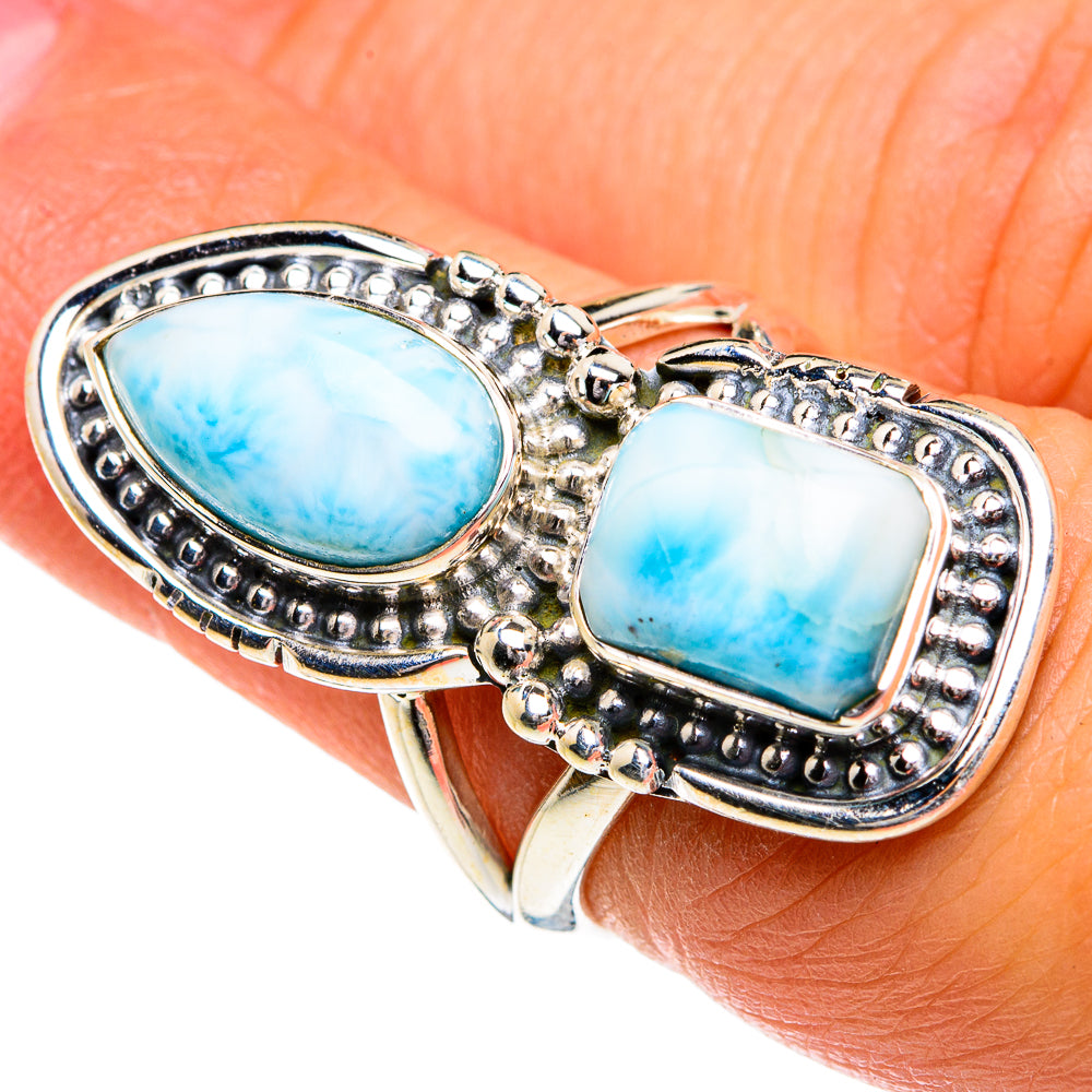 Larimar Rings handcrafted by Anasilvercos - RING80079