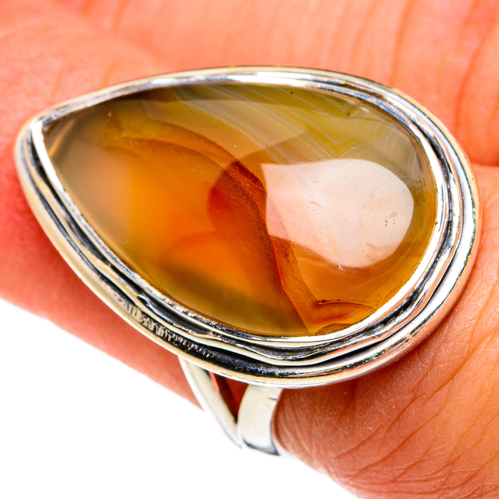 Botswana Agate Rings handcrafted by Anasilvercos - RING80087