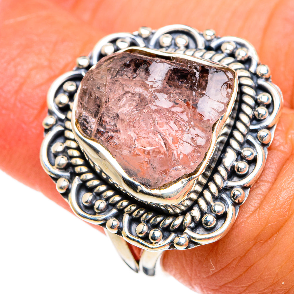 Rose Quartz Rings handcrafted by Anasilvercos - RING80091