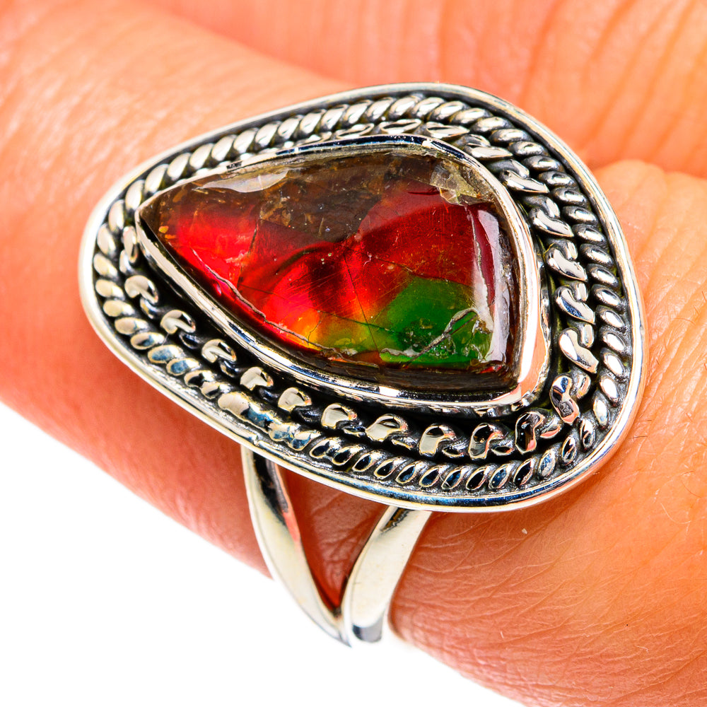 Ammolite Rings handcrafted by Anasilvercos - RING80094