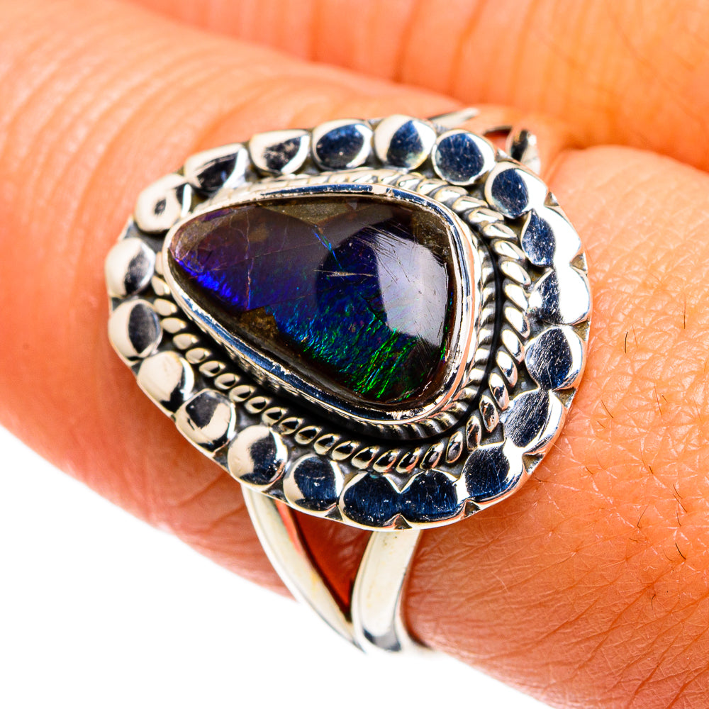 Ammolite Rings handcrafted by Anasilvercos - RING80103