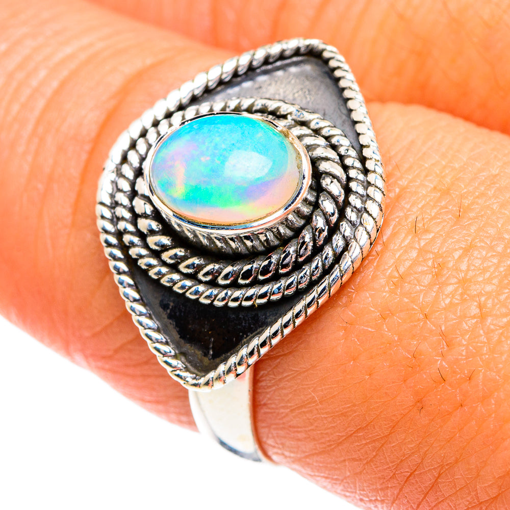 Ethiopian Opal Rings handcrafted by Anasilvercos - RING80105