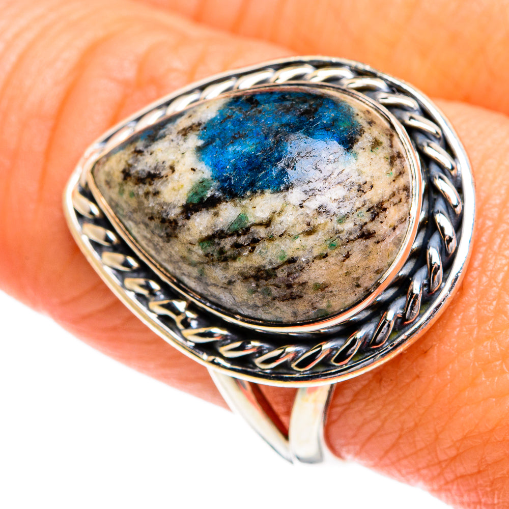 K2 Blue Azurite Rings handcrafted by Anasilvercos - RING80145