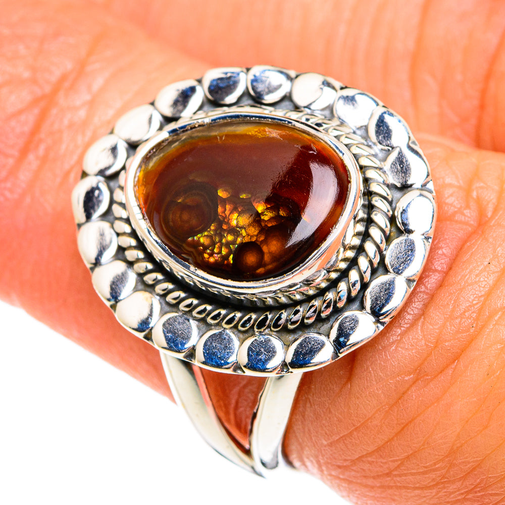 Mexican Fire Agate Rings handcrafted by Anasilvercos - RING80157
