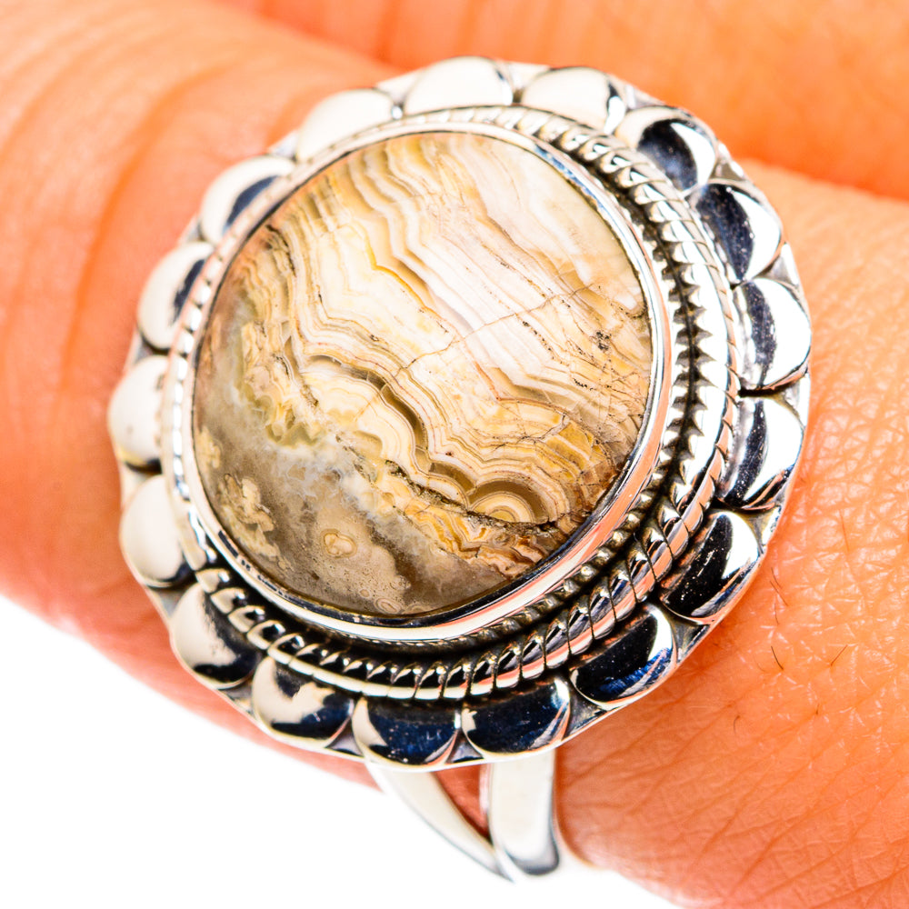 Laguna Lace Agate Rings handcrafted by Anasilvercos - RING80192