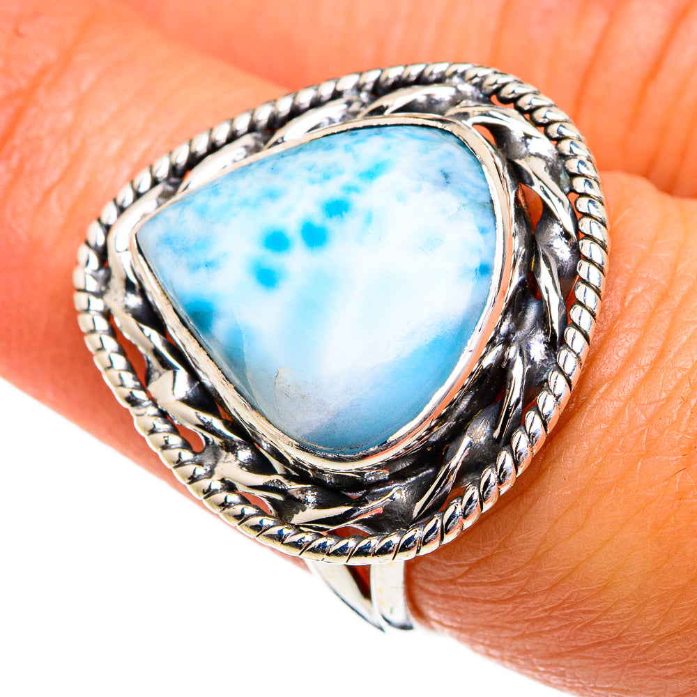 Larimar Rings handcrafted by Anasilvercos - RING80201