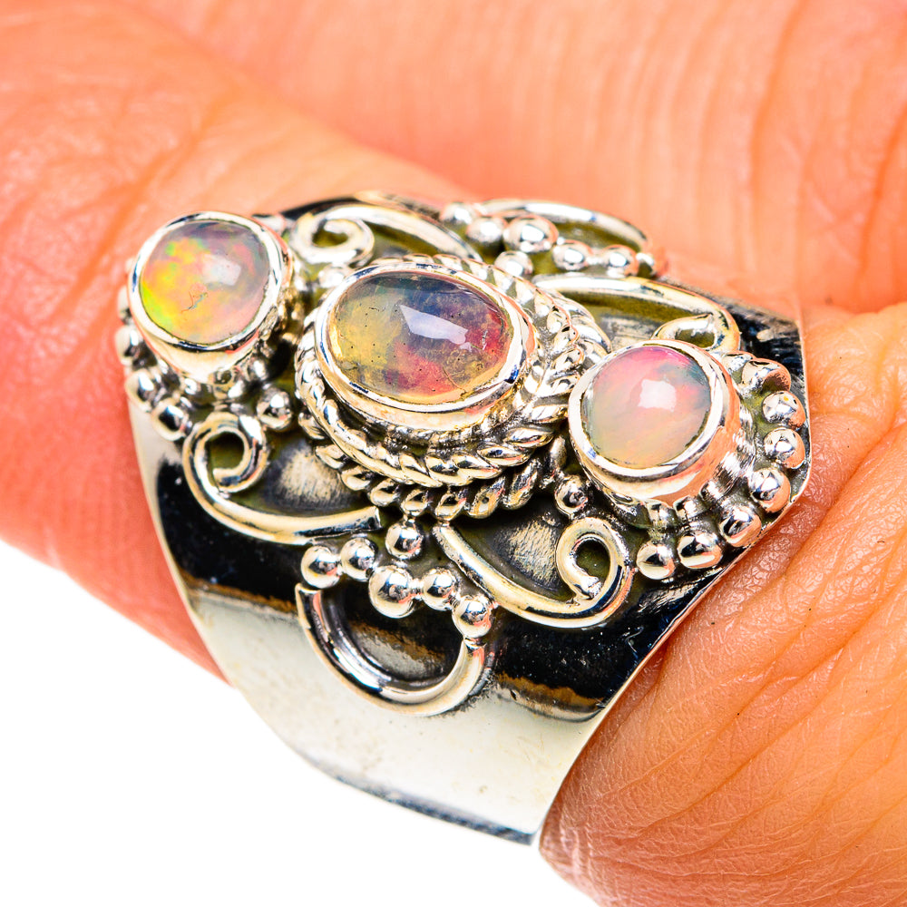Ethiopian Opal Rings handcrafted by Anasilvercos - RING80220