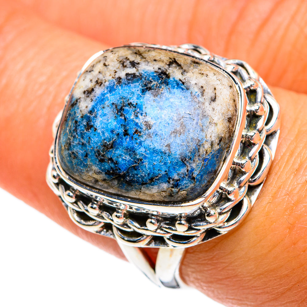 K2 Blue Azurite Rings handcrafted by Anasilvercos - RING80245
