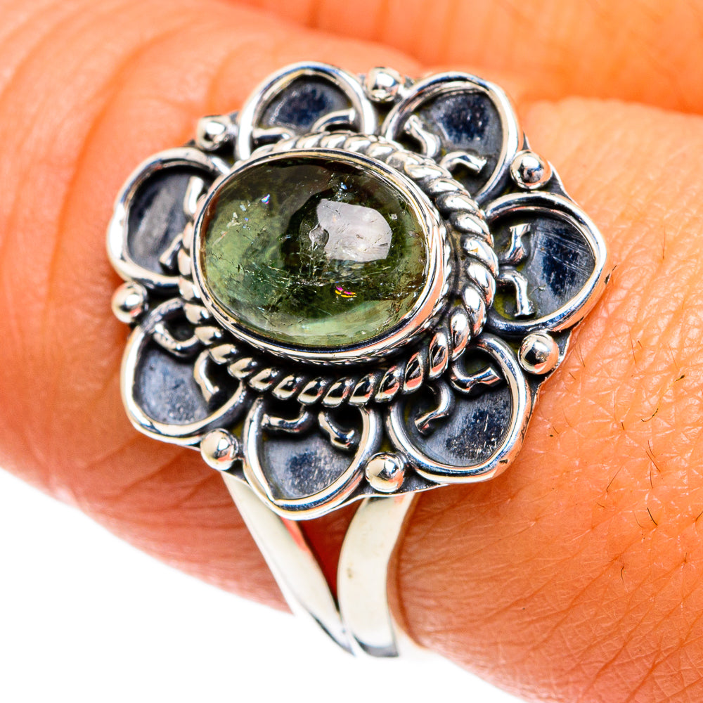 Green Tourmaline Rings handcrafted by Anasilvercos - RING80254