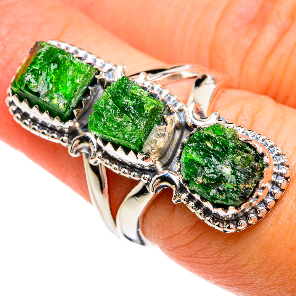 Chrome Diopside Rings handcrafted by Anasilvercos - RING80280