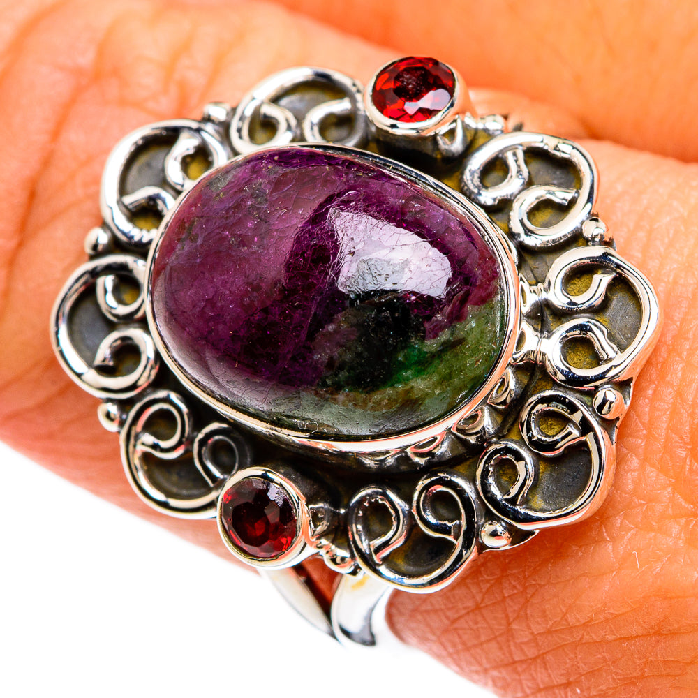 Ruby Zoisite Rings handcrafted by Anasilvercos - RING80298
