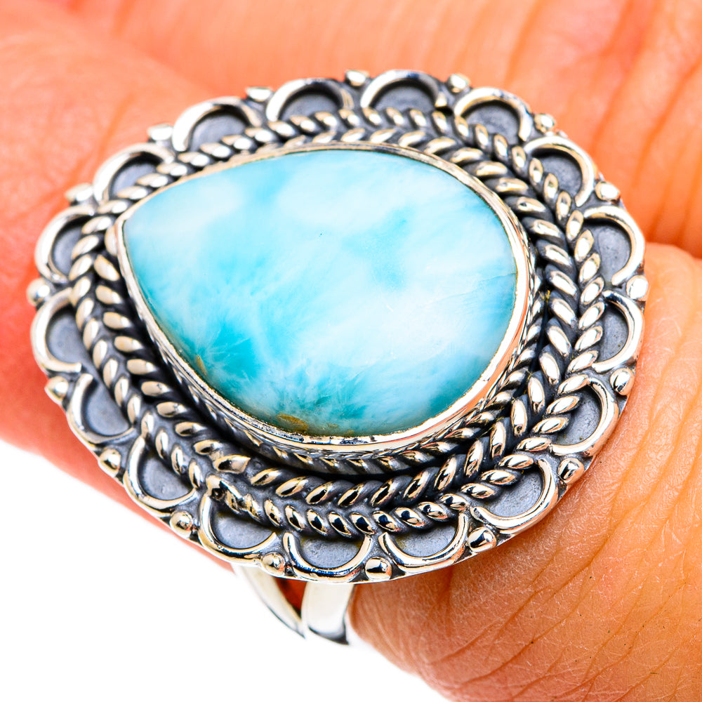Larimar Rings handcrafted by Anasilvercos - RING80308