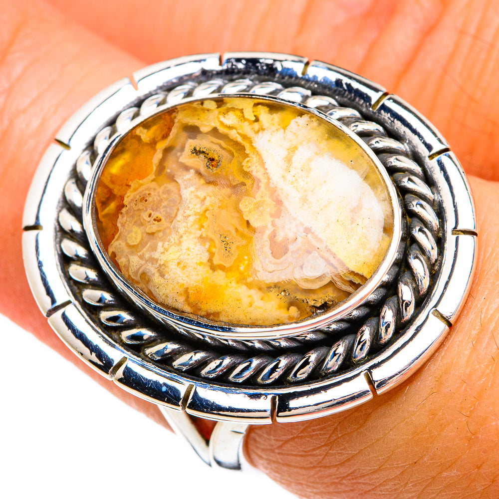 Plume Agate Rings handcrafted by Anasilvercos - RING80318
