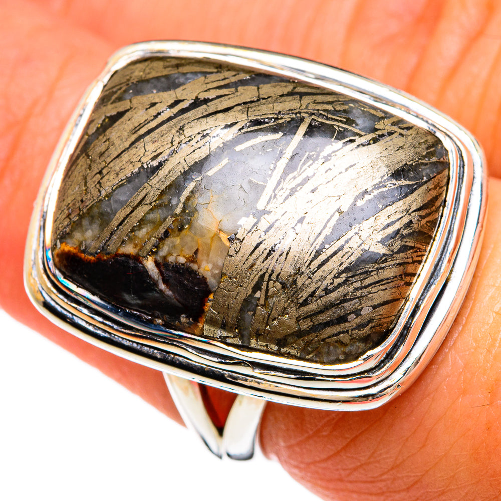 Pyrite Agate Rings handcrafted by Anasilvercos - RING80324