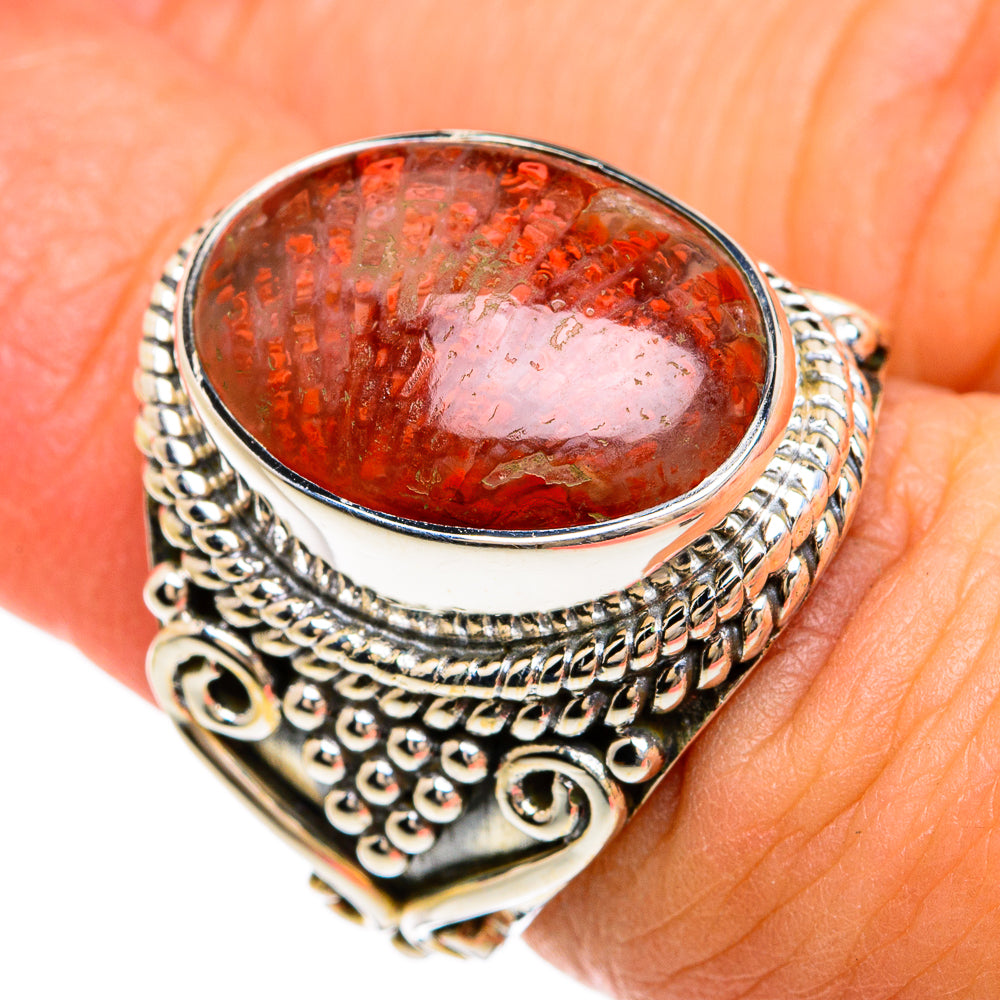 Red Horn Coral Rings handcrafted by Anasilvercos - RING80346