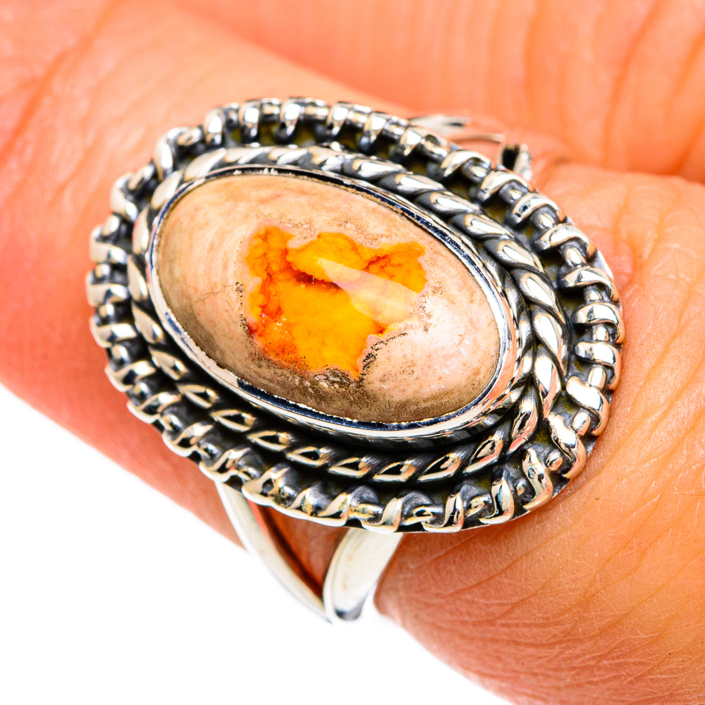 Mexican Fire Opal Rings handcrafted by Anasilvercos - RING80356