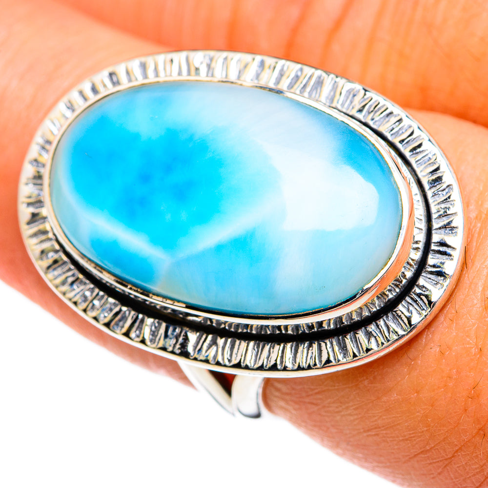 Larimar Rings handcrafted by Anasilvercos - RING80363