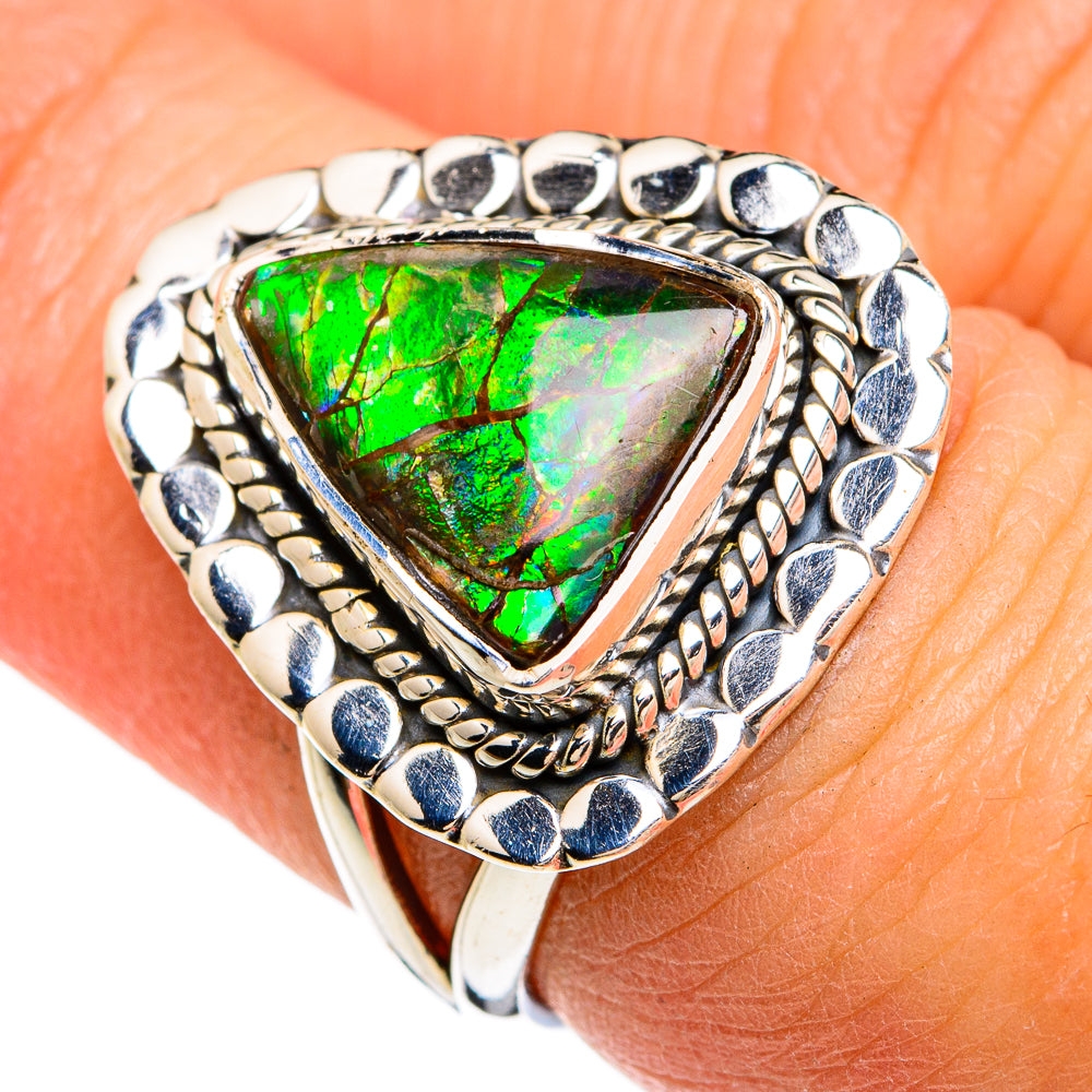 Ammolite Rings handcrafted by Anasilvercos - RING80369