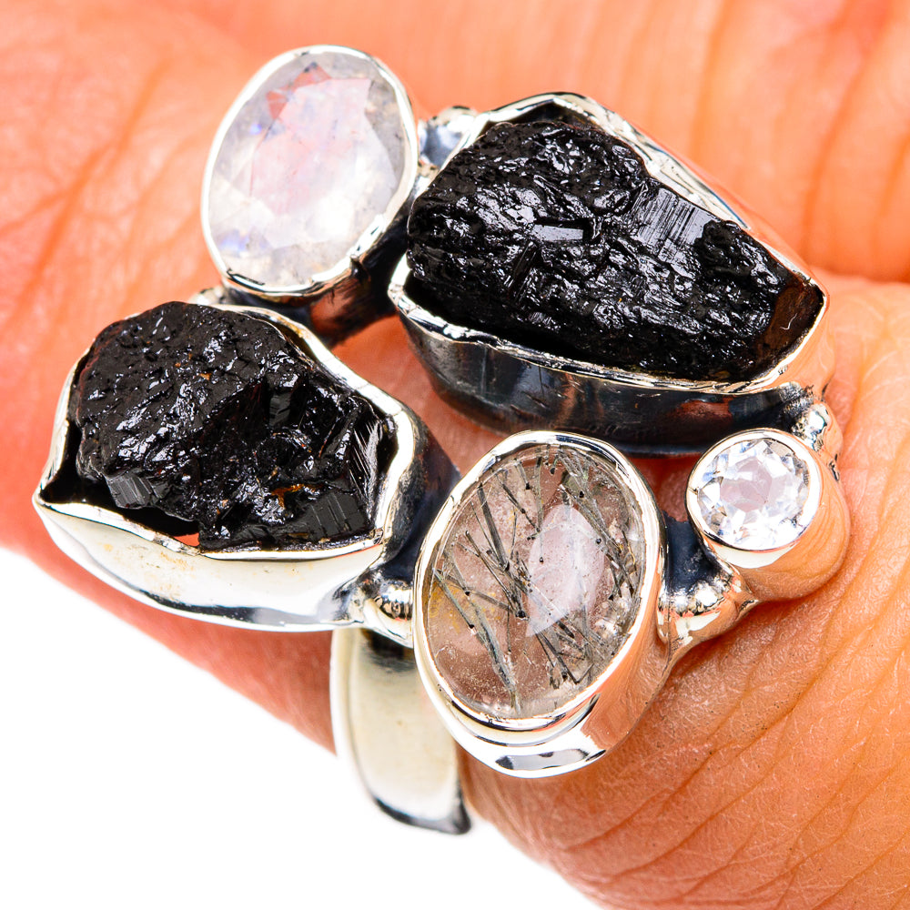 Black Tourmaline Rings handcrafted by Anasilvercos - RING80379