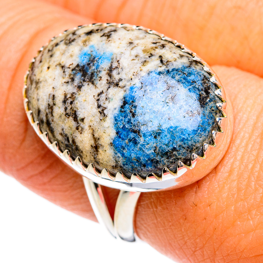 K2 Blue Azurite Rings handcrafted by Anasilvercos - RING80389