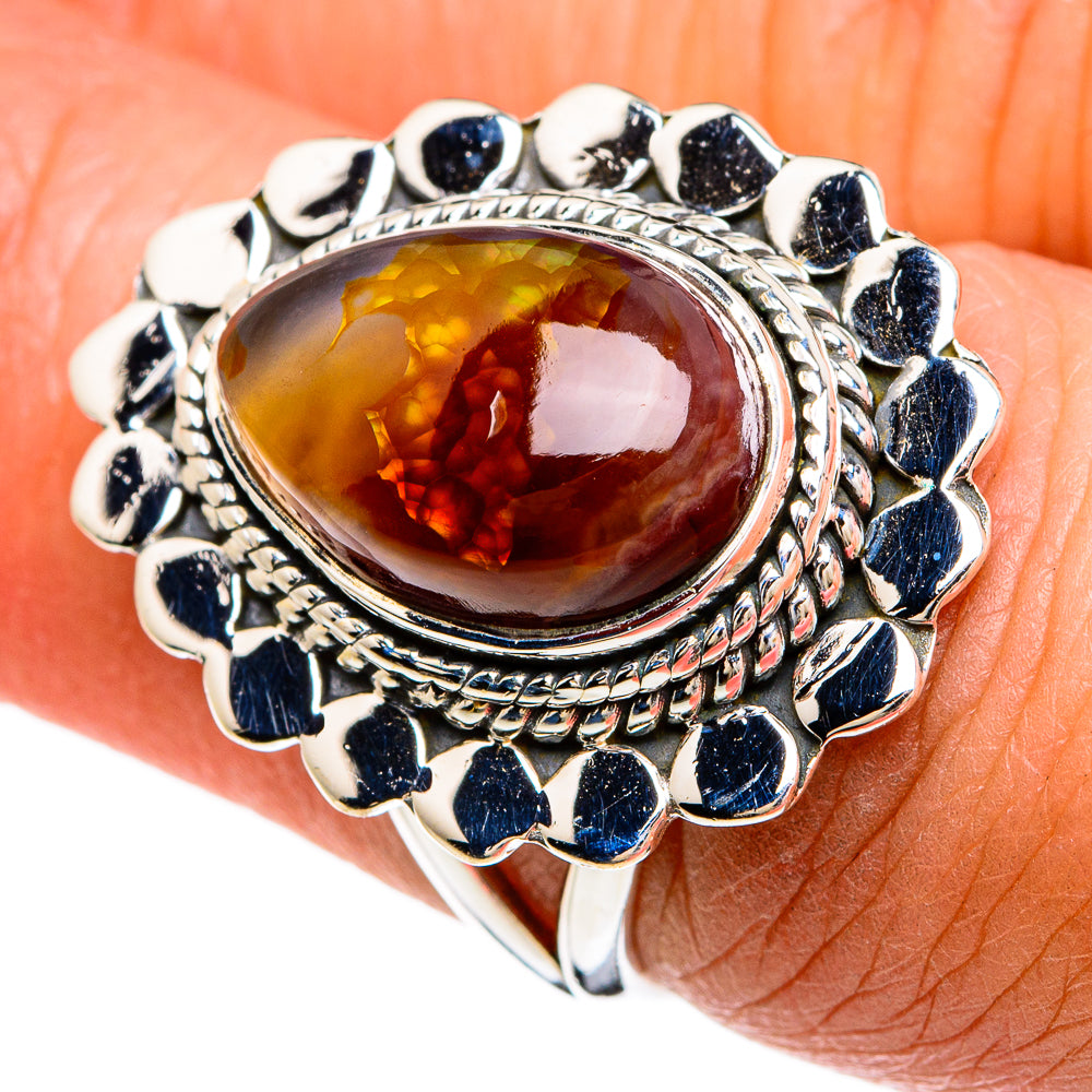 Mexican Fire Agate Rings handcrafted by Anasilvercos - RING80399