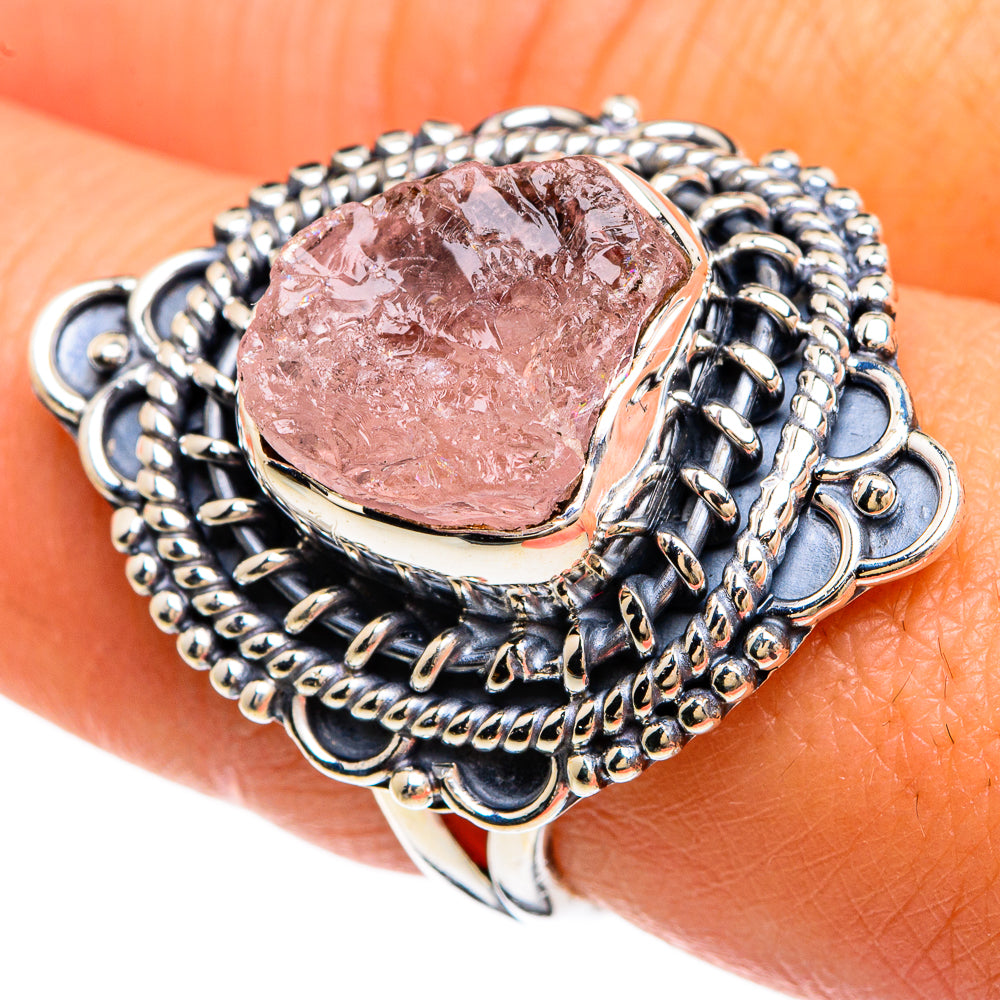 Rose Quartz Rings handcrafted by Anasilvercos - RING80427