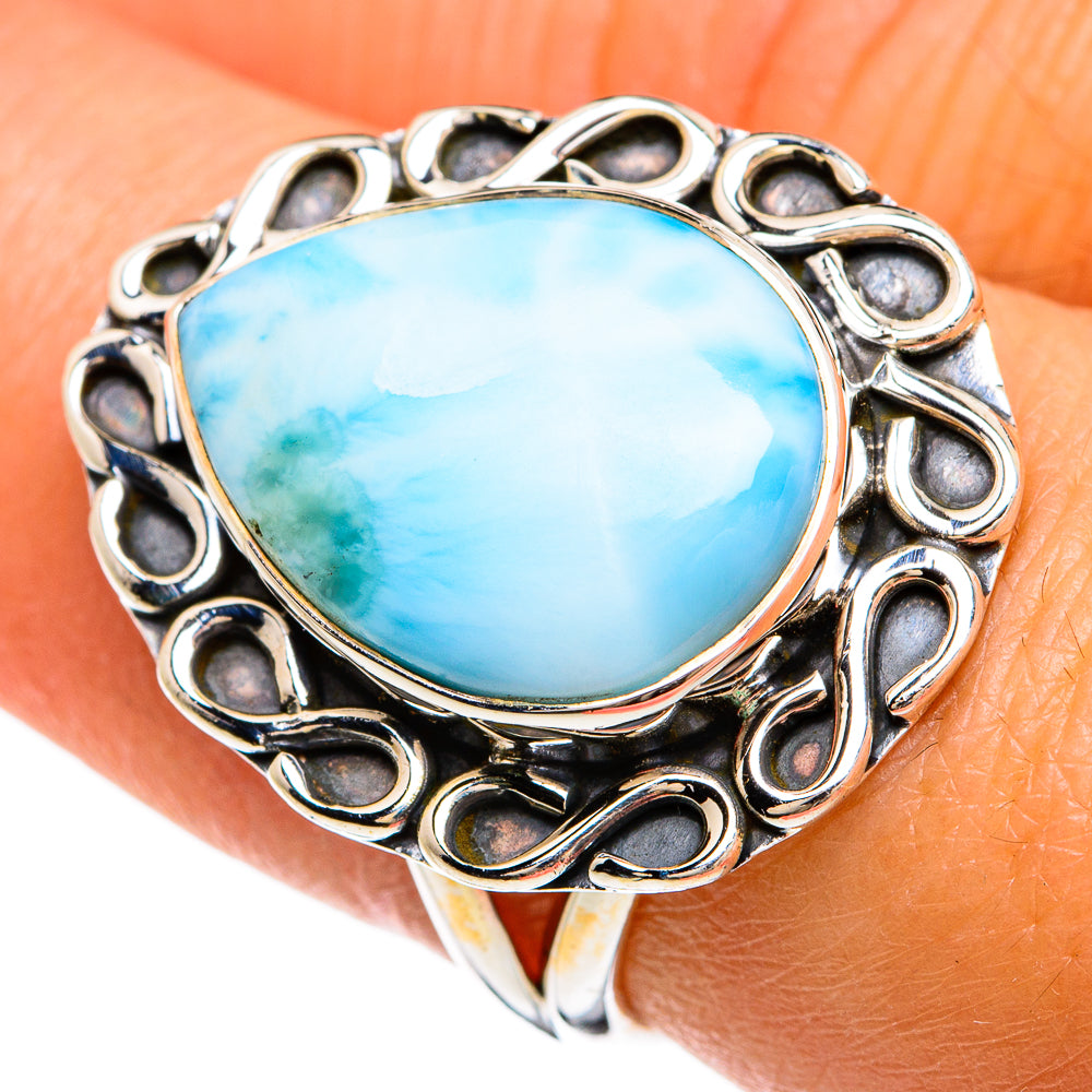 Larimar Rings handcrafted by Anasilvercos - RING80441
