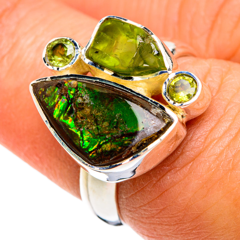 Ammolite Rings handcrafted by Anasilvercos - RING80442