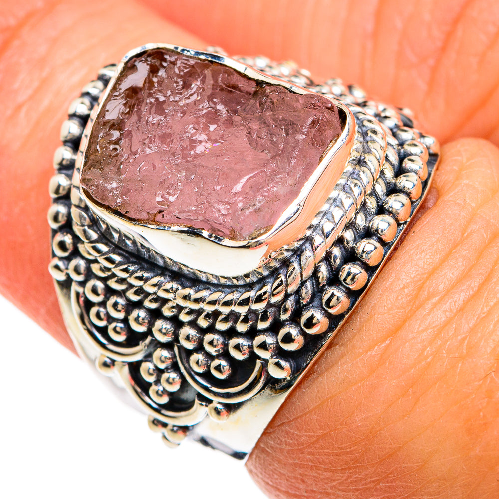 Rose Quartz Rings handcrafted by Anasilvercos - RING80449