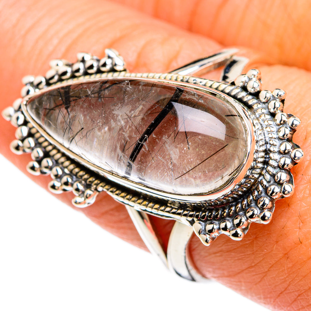 Tourmalinated Quartz Rings handcrafted by Anasilvercos - RING80453