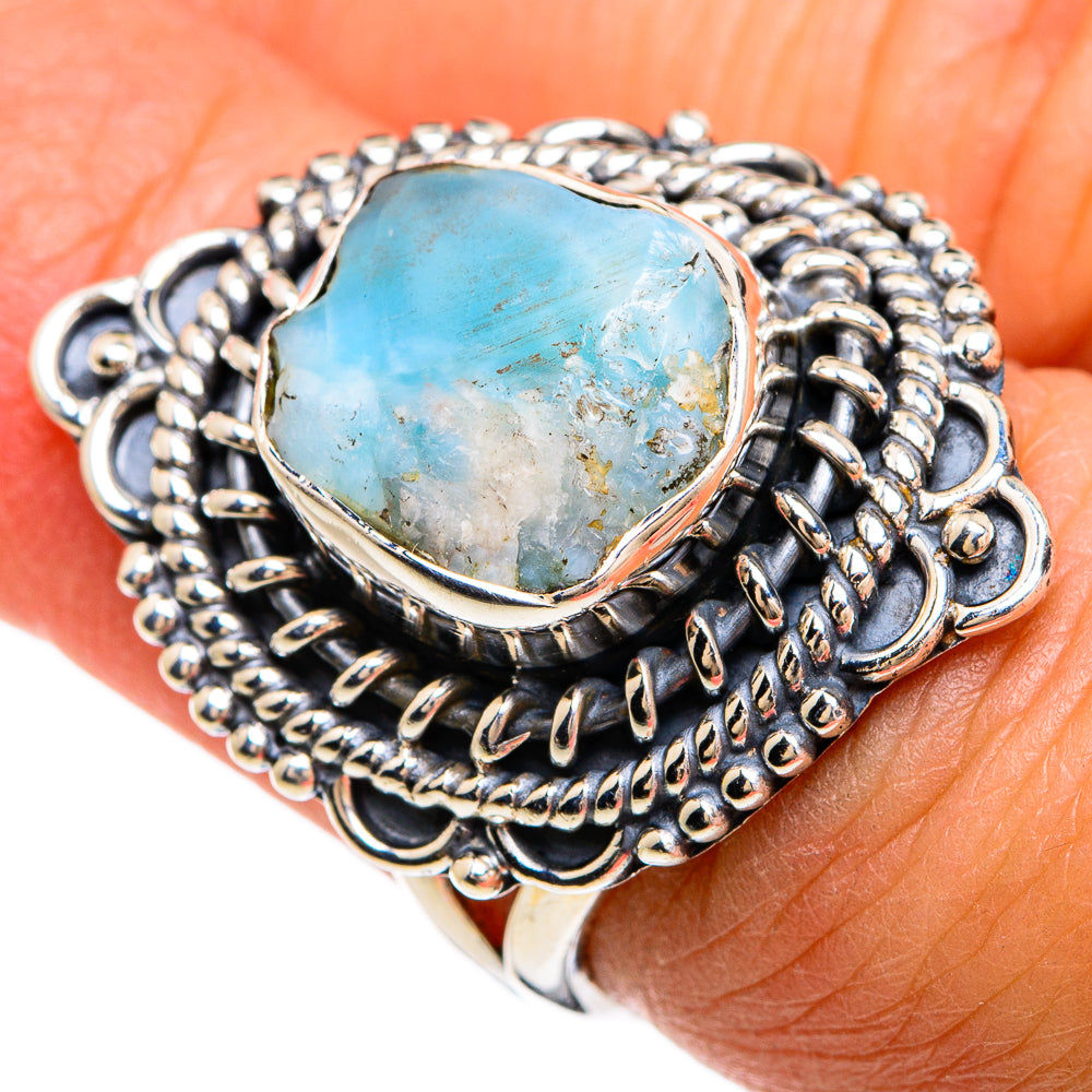 Larimar Rings handcrafted by Anasilvercos - RING80463