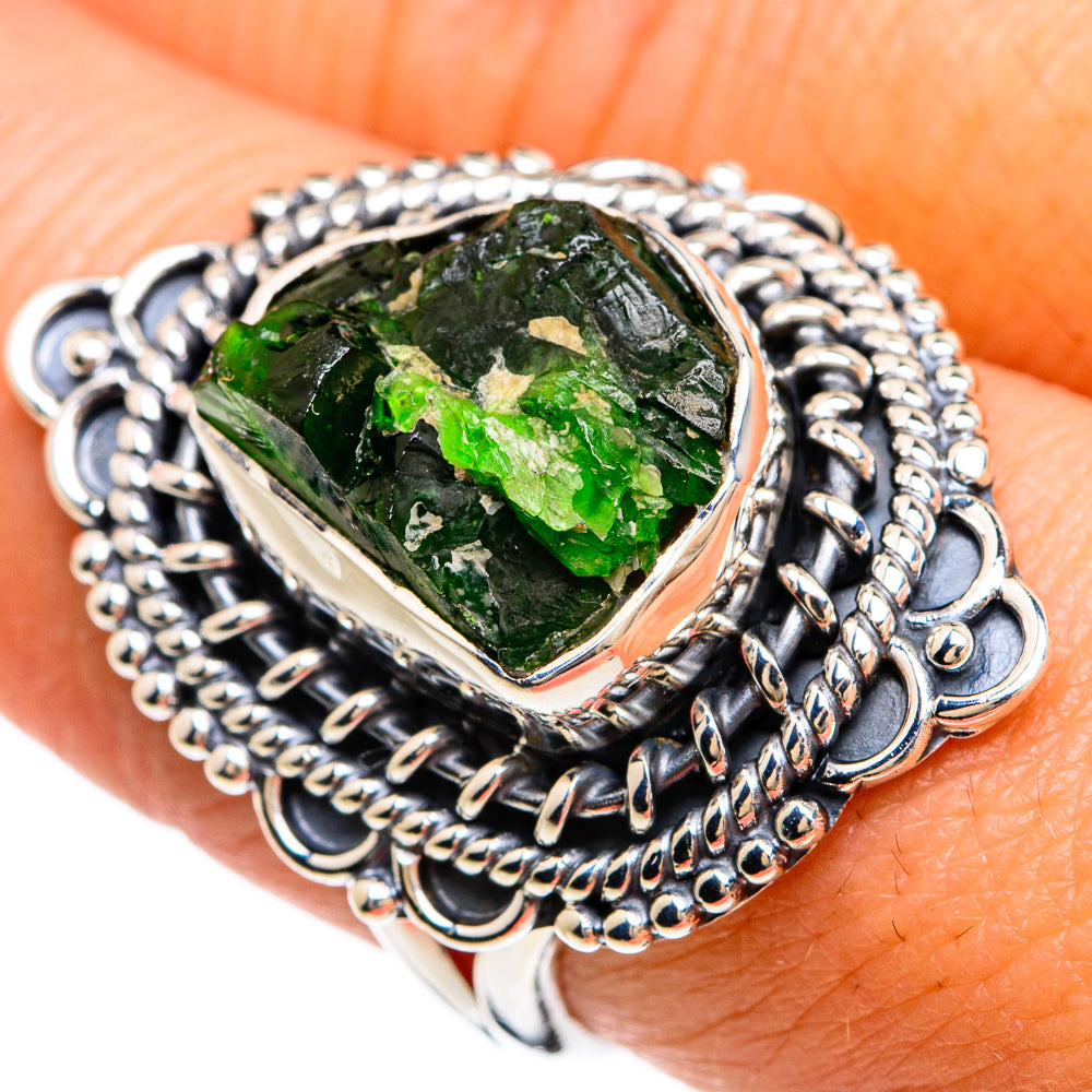 Chrome Diopside Rings handcrafted by Anasilvercos - RING80467
