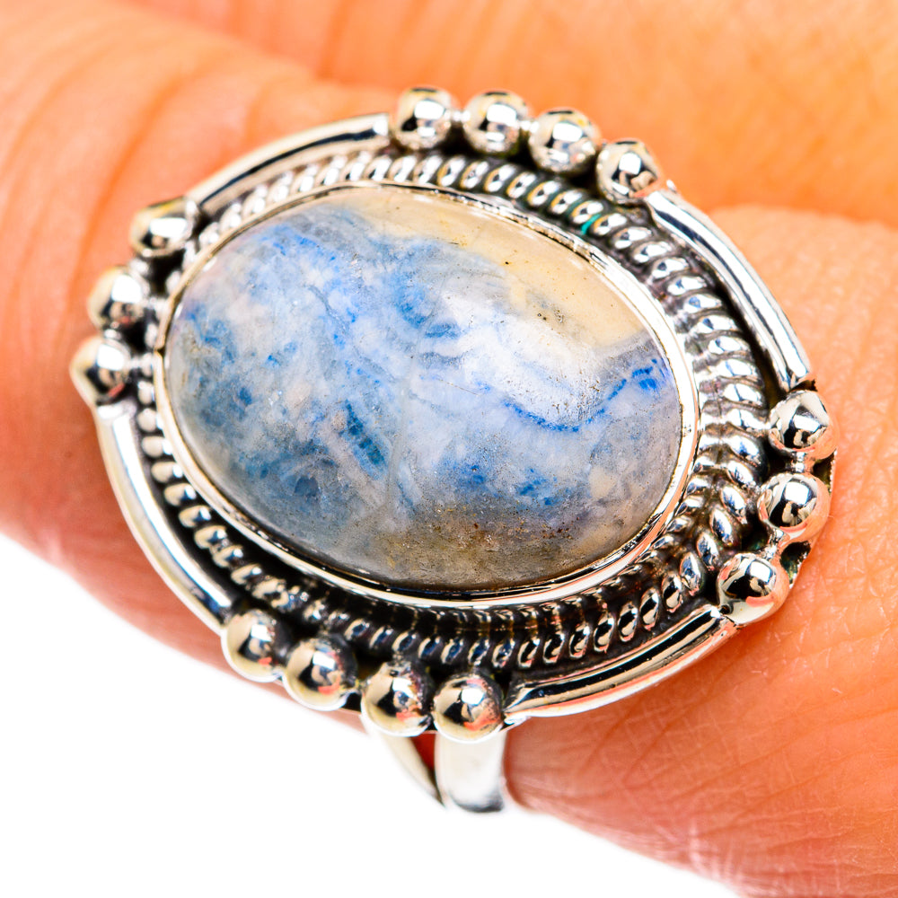 Blue Scheelite Rings handcrafted by Anasilvercos - RING80486
