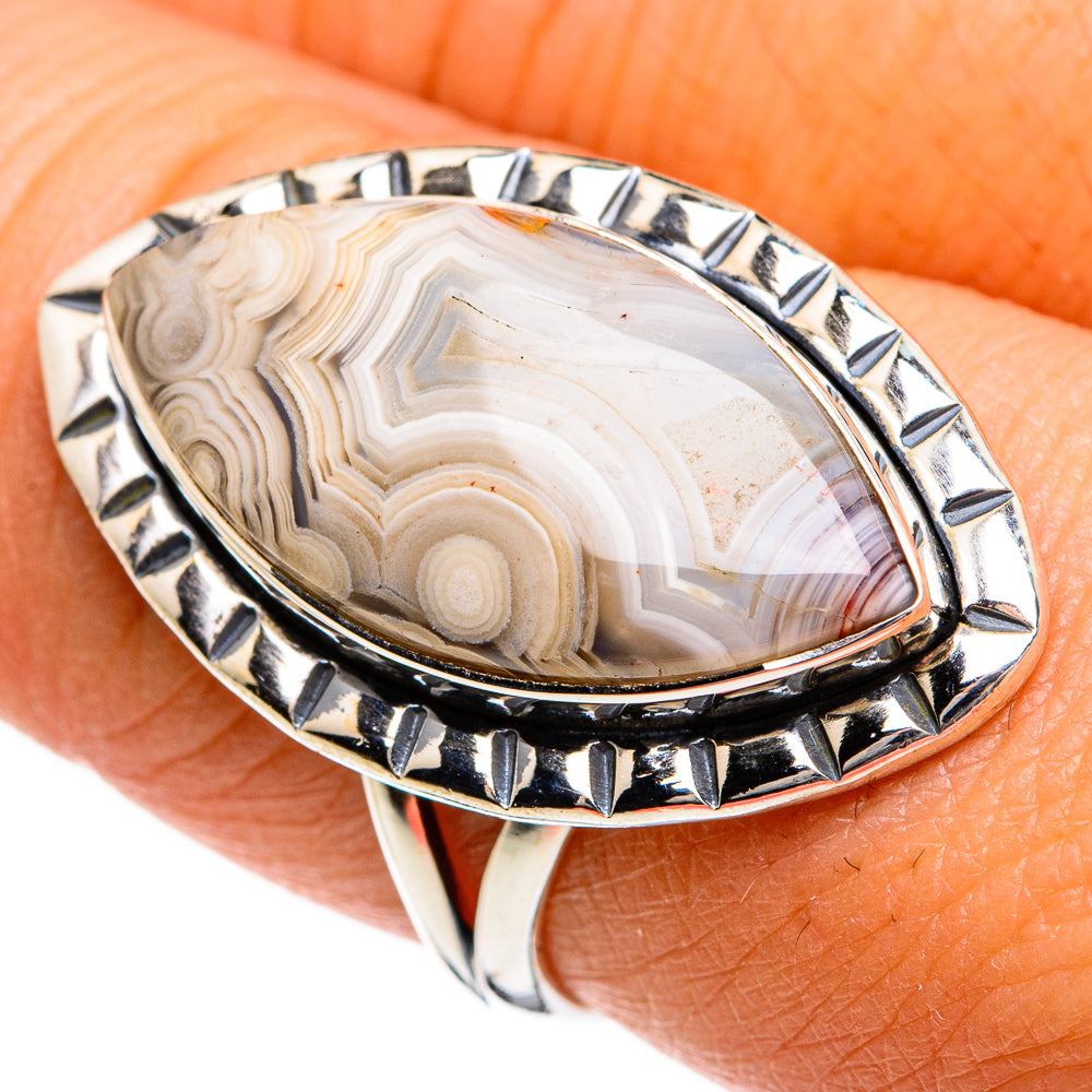 Laguna Lace Agate Rings handcrafted by Anasilvercos - RING80501