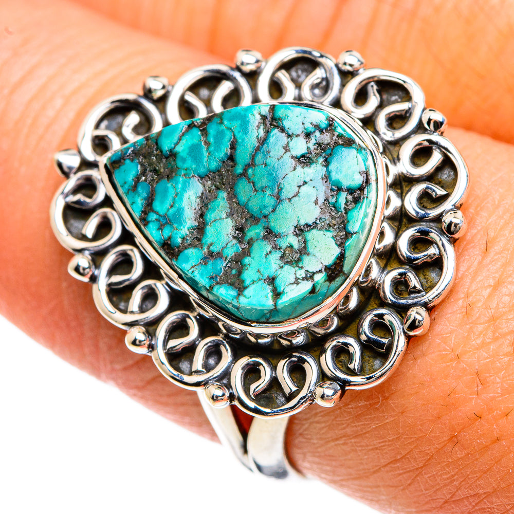 Tibetan Turquoise Rings handcrafted by Anasilvercos - RING80511