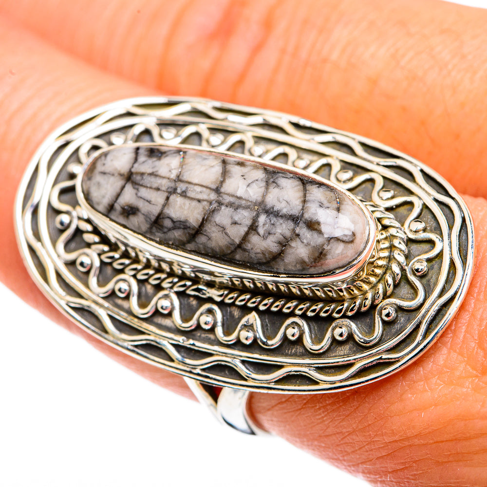 Orthoceras Fossil Rings handcrafted by Anasilvercos - RING80563