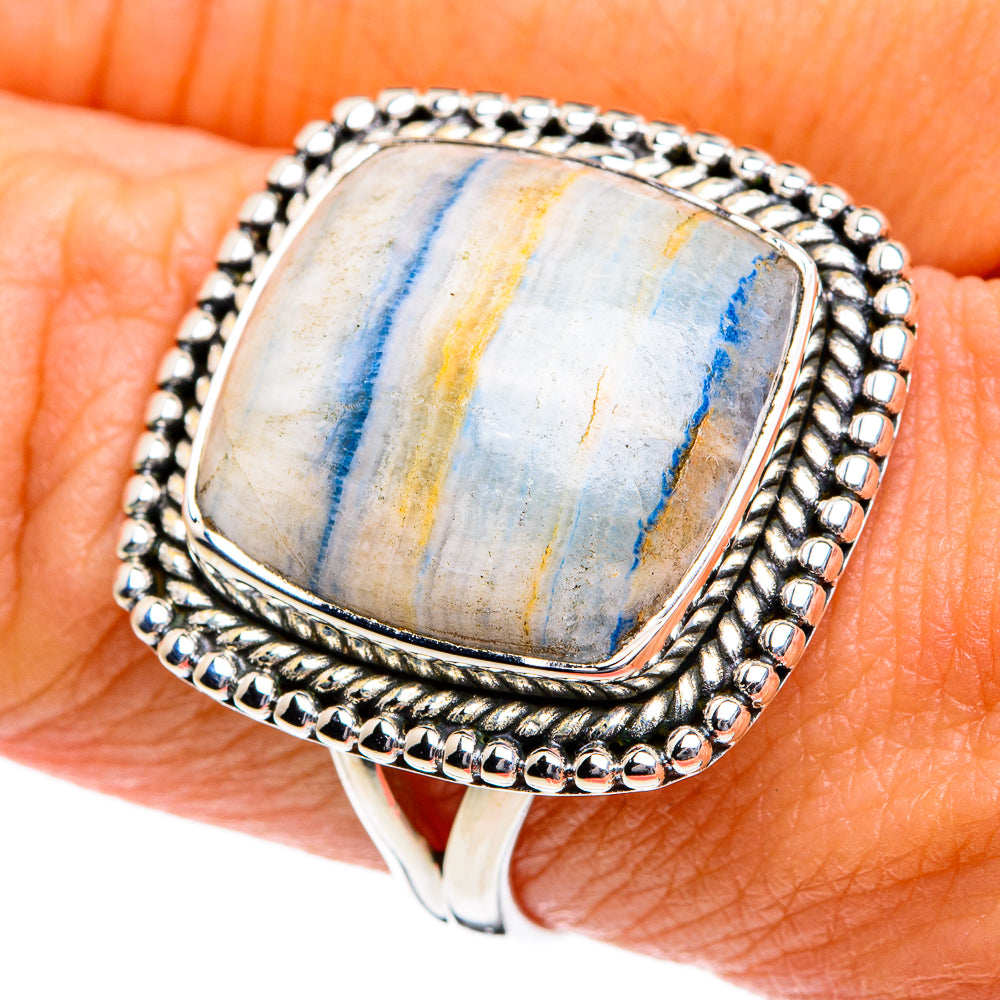 Blue Scheelite Rings handcrafted by Anasilvercos - RING80571