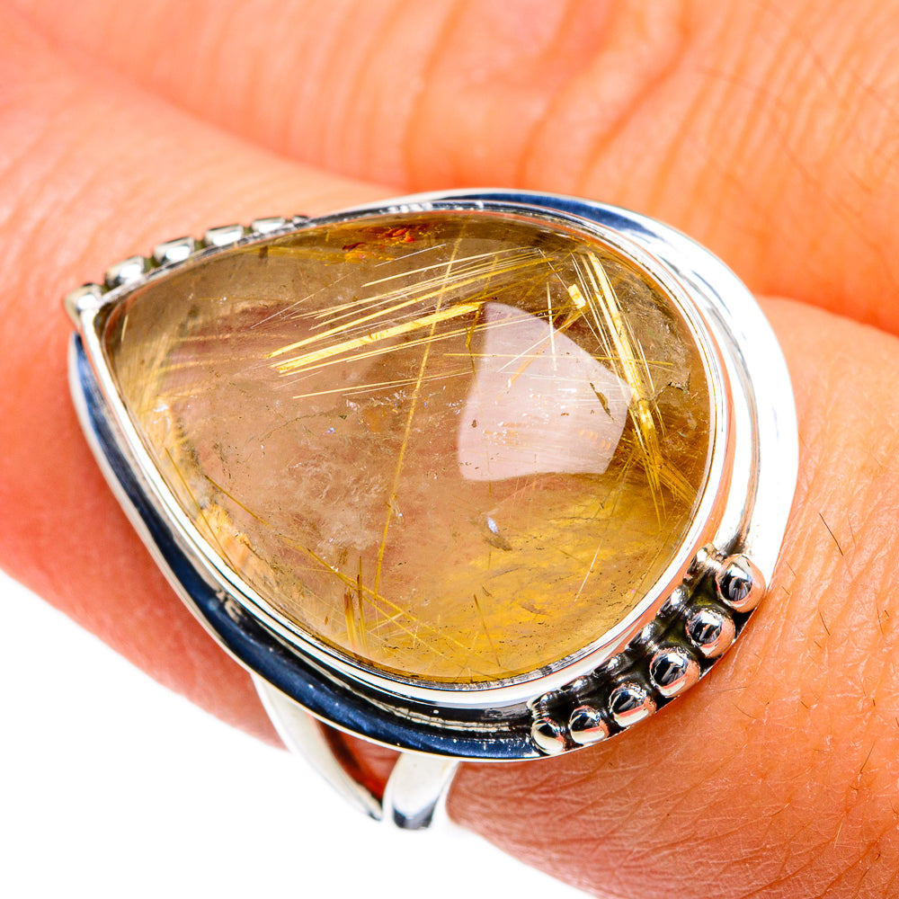 Rutilated Quartz Rings handcrafted by Anasilvercos - RING80593