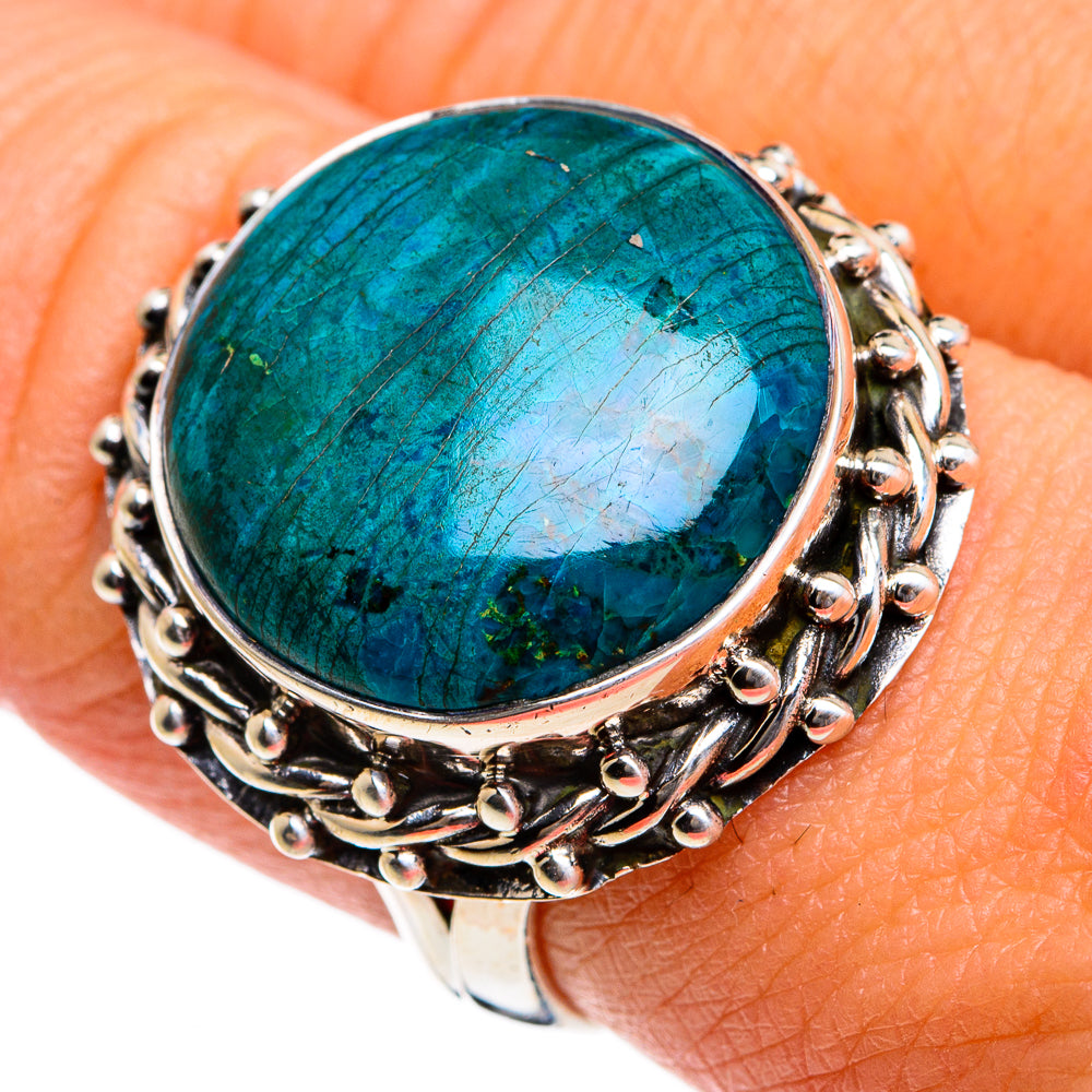 Chrysocolla Rings handcrafted by Anasilvercos - RING80609