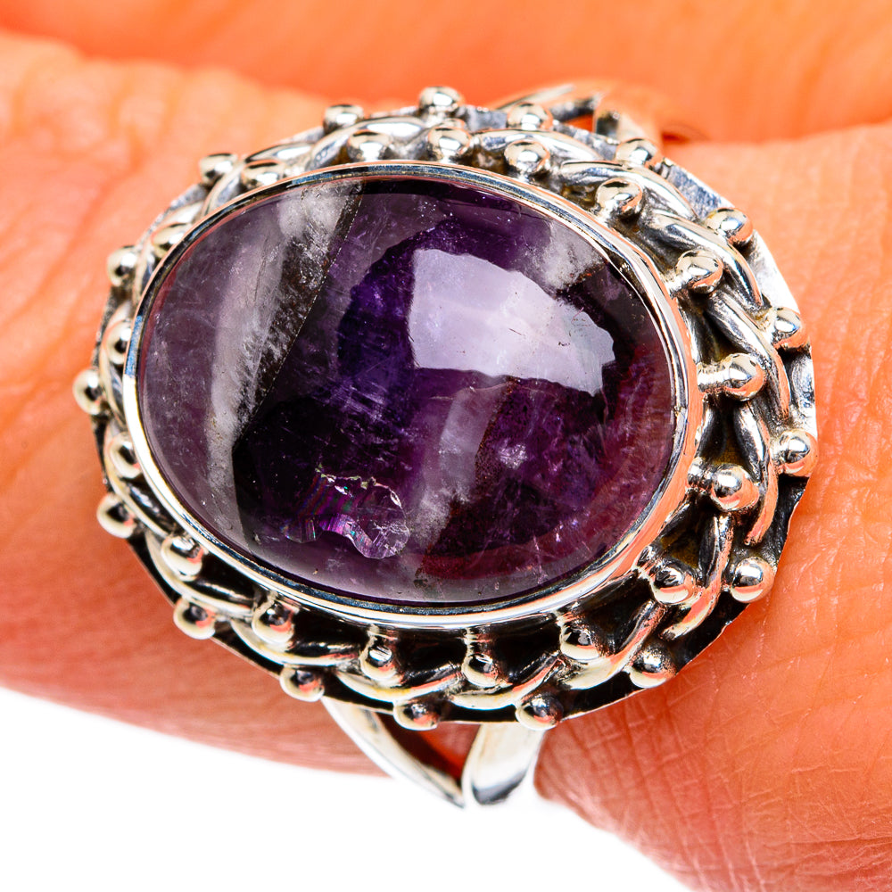 Chevron Amethyst Rings handcrafted by Anasilvercos - RING80626