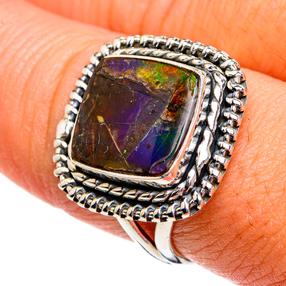 Ammolite Rings handcrafted by Anasilvercos - RING80634
