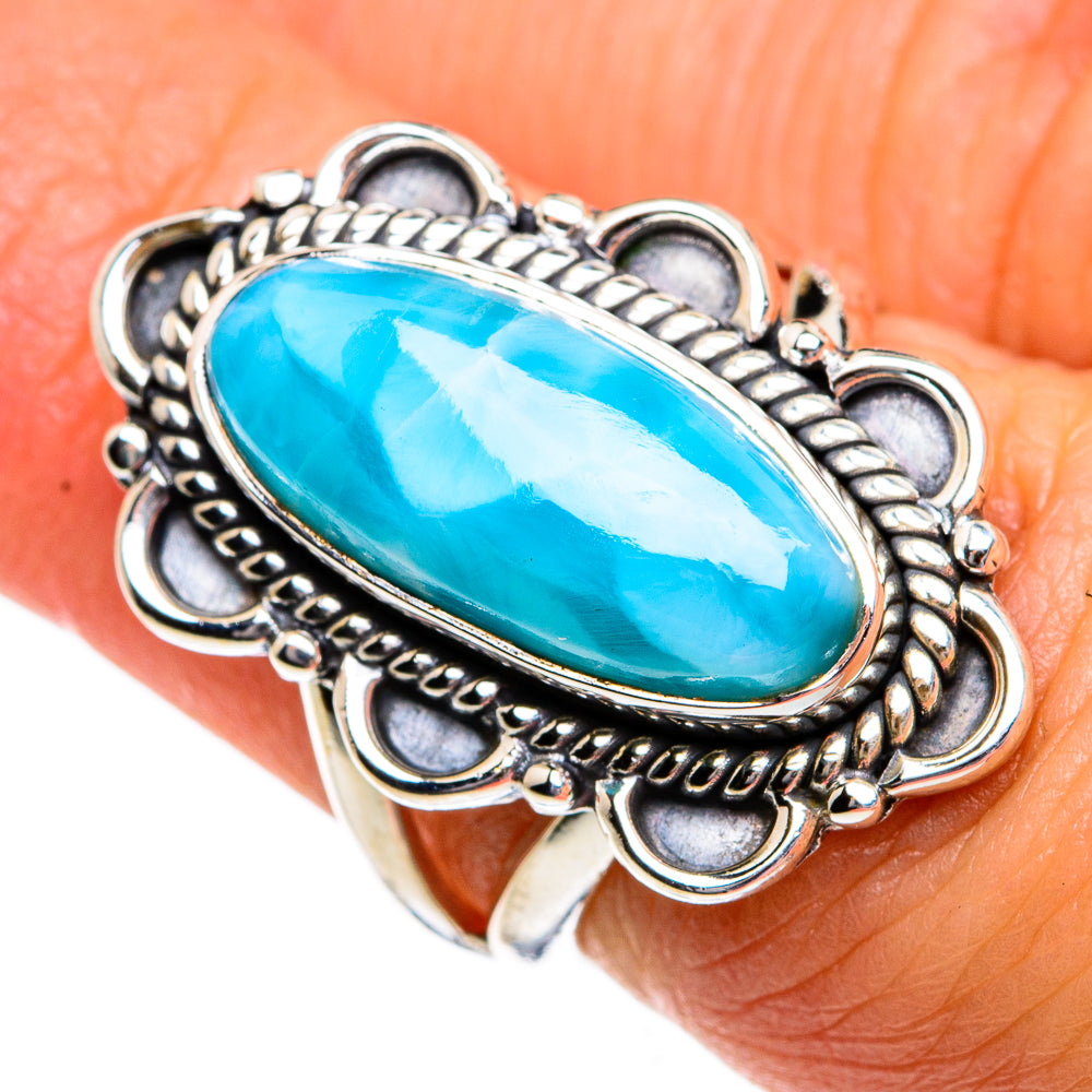 Larimar Rings handcrafted by Anasilvercos - RING80671