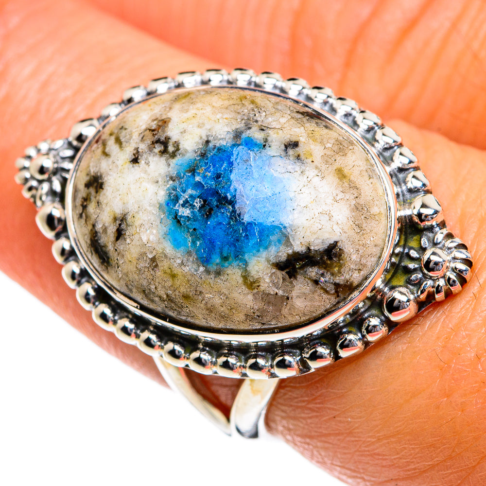 K2 Blue Azurite Rings handcrafted by Anasilvercos - RING80698