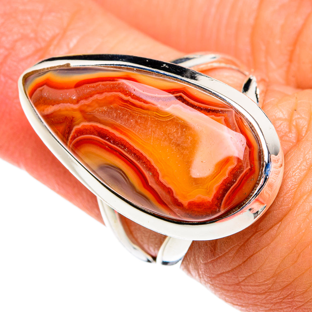 Lake Superior Agate Rings handcrafted by Anasilvercos - RING80735