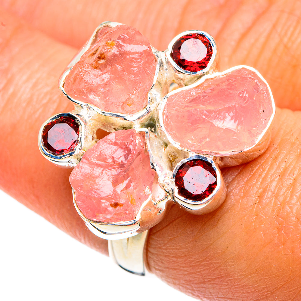 Rose Quartz Rings handcrafted by Anasilvercos - RING80737