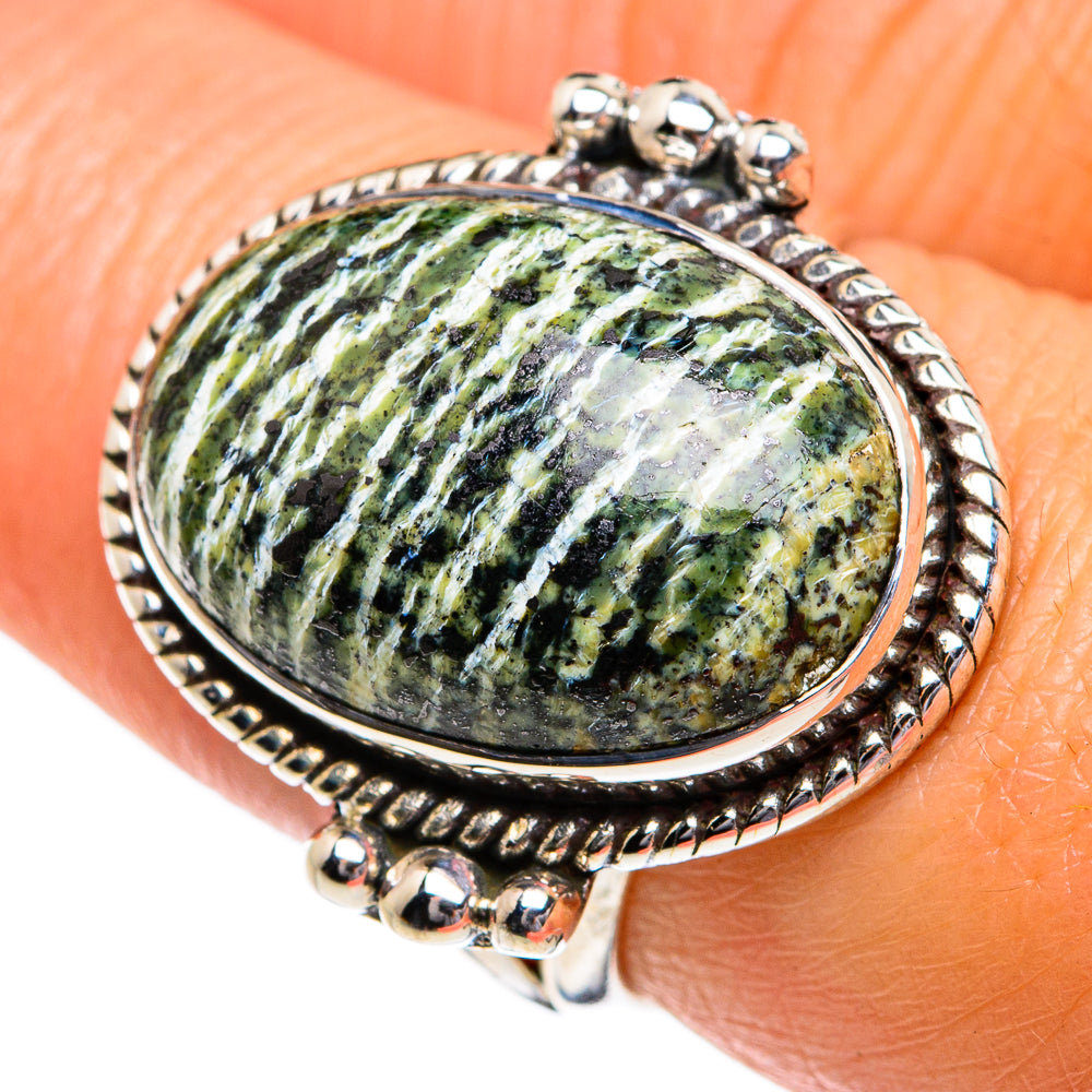 Lizard Jasper Rings handcrafted by Anasilvercos - RING80757