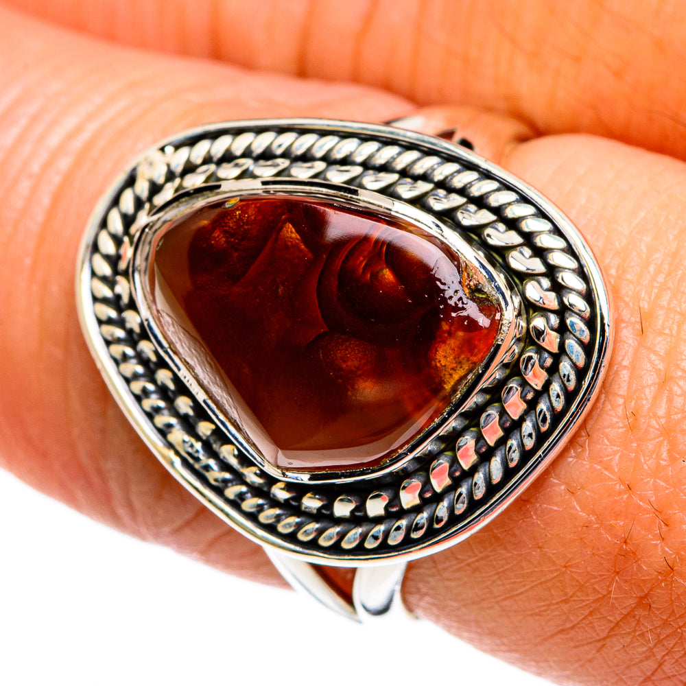 Mexican Fire Agate Rings handcrafted by Anasilvercos - RING80760