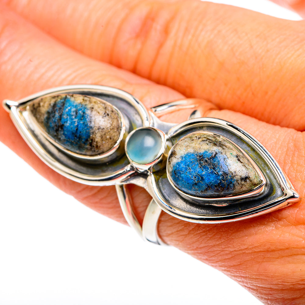 K2 Blue Azurite Rings handcrafted by Anasilvercos - RING80777