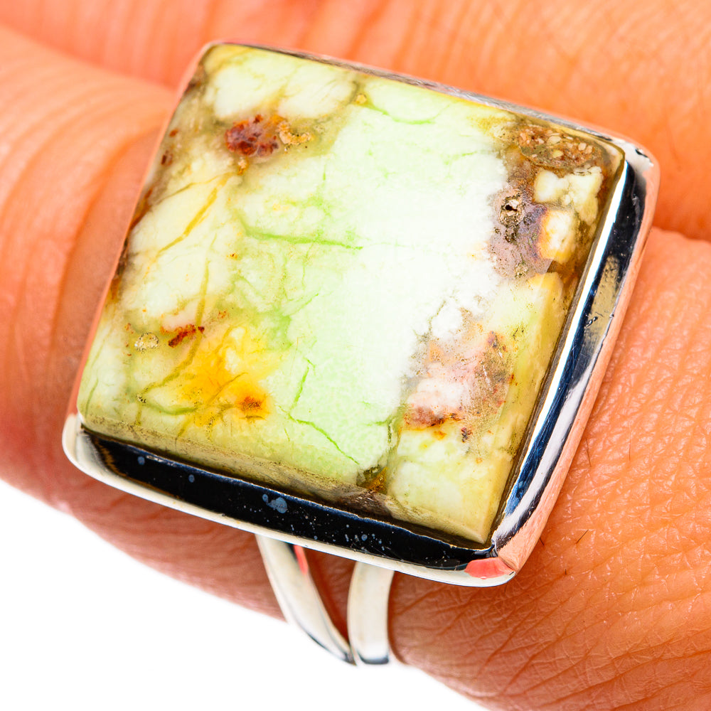 Lemon Chrysoprase Rings handcrafted by Anasilvercos - RING80807