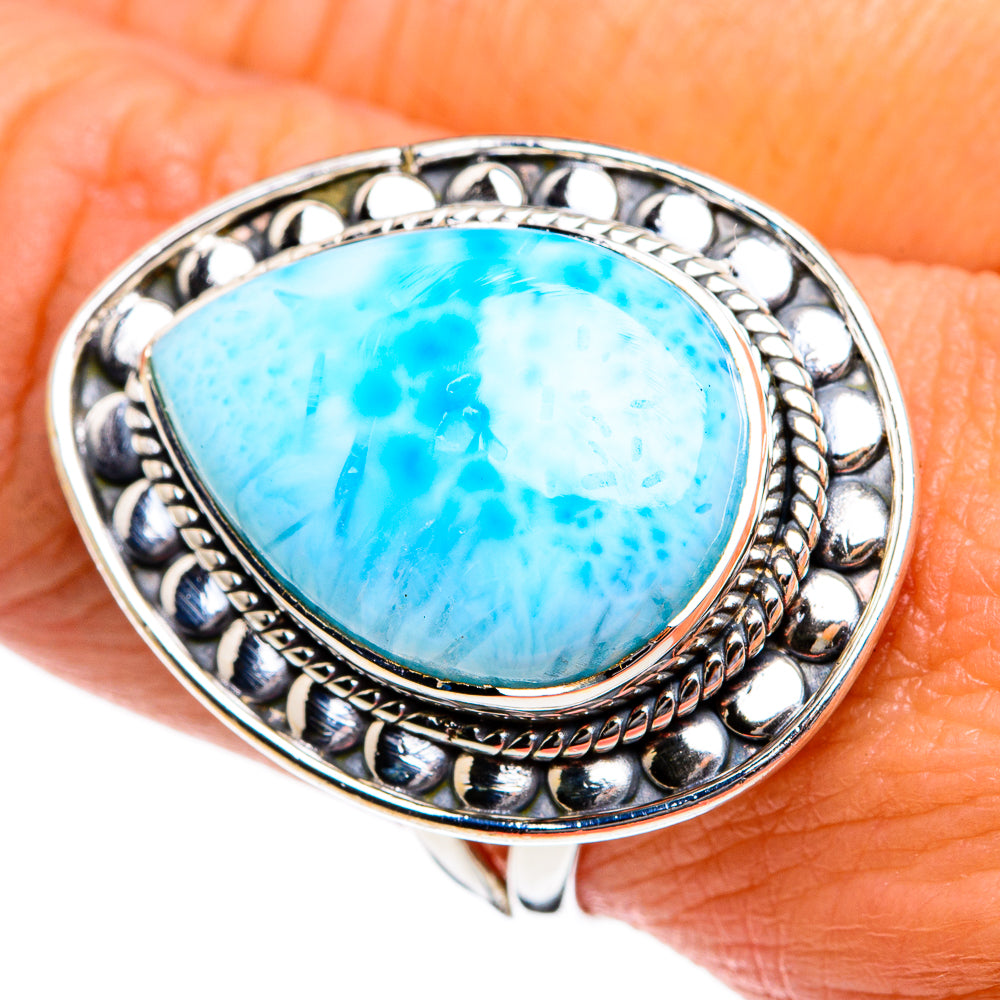 Larimar Rings handcrafted by Anasilvercos - RING80847